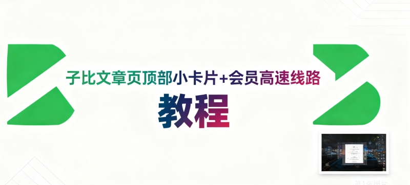 子比文章页顶部小卡片+会员高速线路 教程-EksanBlog